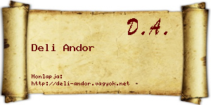 Deli Andor névjegykártya